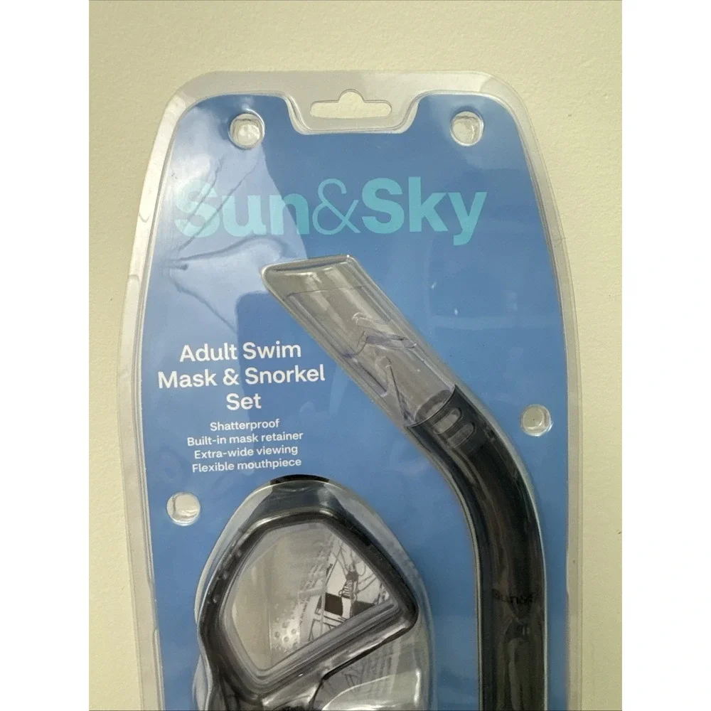 Sun And Sky Adult Swim Mask And Snorkel Set Black NEW